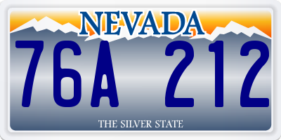 NV license plate 76A212