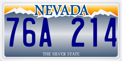 NV license plate 76A214