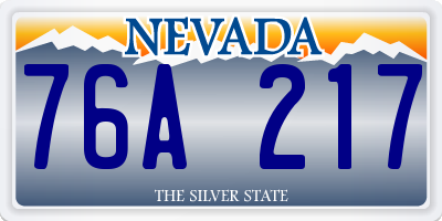 NV license plate 76A217