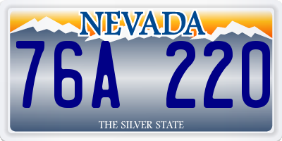 NV license plate 76A220