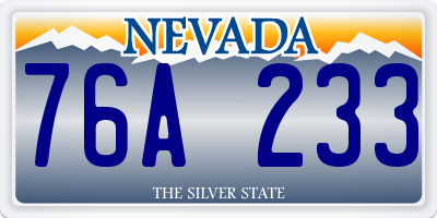 NV license plate 76A233