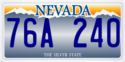 NV license plate 76A240