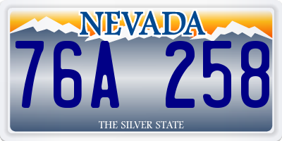 NV license plate 76A258