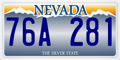NV license plate 76A281