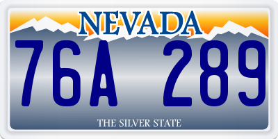 NV license plate 76A289