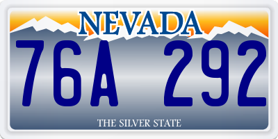 NV license plate 76A292