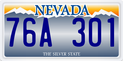 NV license plate 76A301