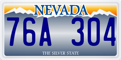 NV license plate 76A304