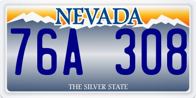 NV license plate 76A308