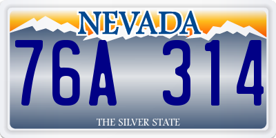 NV license plate 76A314