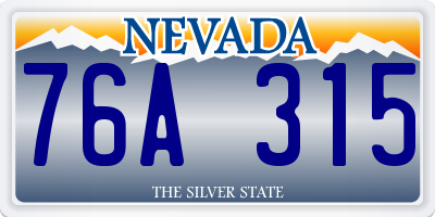 NV license plate 76A315