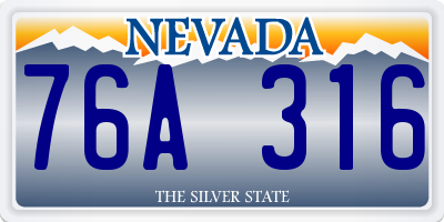 NV license plate 76A316