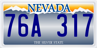 NV license plate 76A317