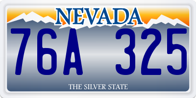NV license plate 76A325