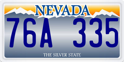 NV license plate 76A335