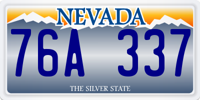 NV license plate 76A337