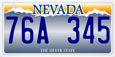 NV license plate 76A345