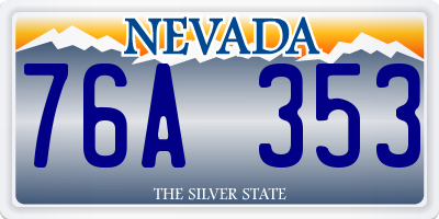 NV license plate 76A353