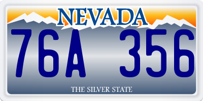 NV license plate 76A356