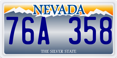 NV license plate 76A358