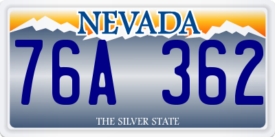 NV license plate 76A362