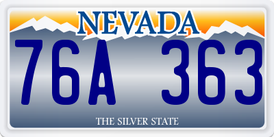 NV license plate 76A363