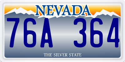 NV license plate 76A364