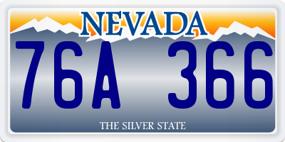 NV license plate 76A366