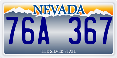 NV license plate 76A367