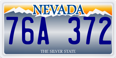 NV license plate 76A372