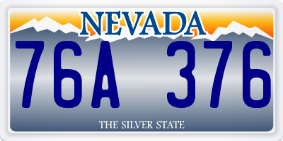 NV license plate 76A376