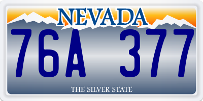 NV license plate 76A377