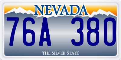 NV license plate 76A380