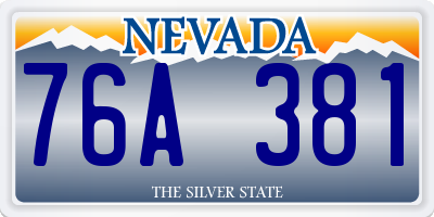 NV license plate 76A381