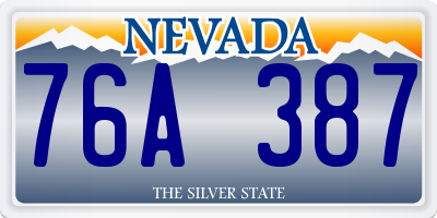 NV license plate 76A387