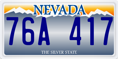 NV license plate 76A417