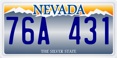 NV license plate 76A431