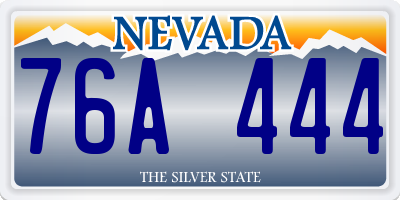 NV license plate 76A444