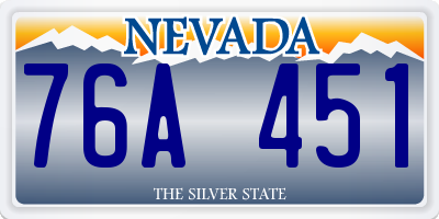 NV license plate 76A451