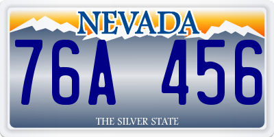 NV license plate 76A456