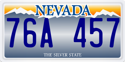 NV license plate 76A457
