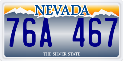 NV license plate 76A467