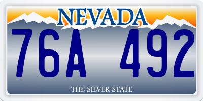 NV license plate 76A492