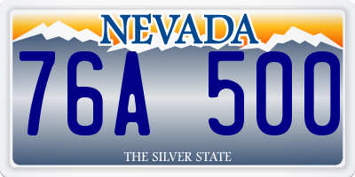 NV license plate 76A500