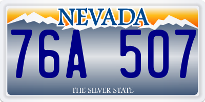 NV license plate 76A507
