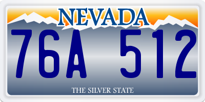 NV license plate 76A512