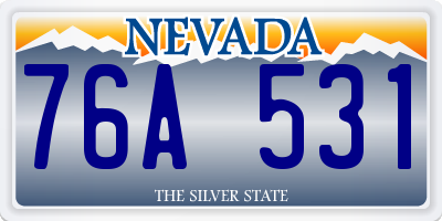 NV license plate 76A531