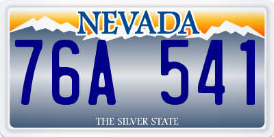 NV license plate 76A541