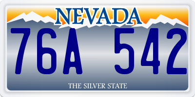 NV license plate 76A542