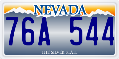 NV license plate 76A544